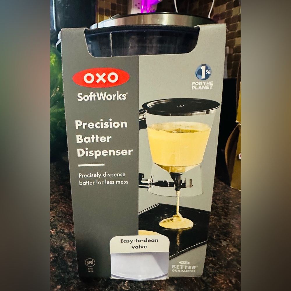 OXO SoftWorks Batter Dispenser with Black and Gray Design